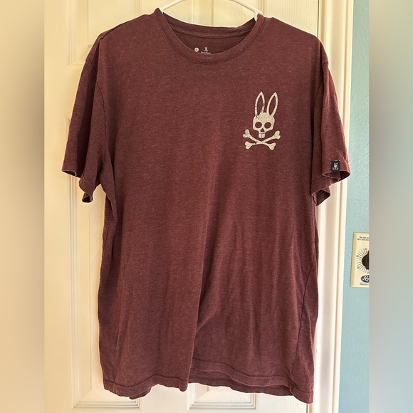 Psycho Bunny Burgundy Large Men’s T-Shirt Short Sleeve - Picture 1 of 4